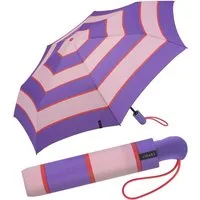 Esprit Taschenregenschirm Easymatic Light Auf-Zu Automatik Collegiate Stripe, mit Streifen-Muster - deep lavender