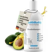 healthBuddy Tiershampoo Premium Hundeshampoo mit natürlichem Avocadoöl, 500 ml, (Packung, – Made in Germany – Entfernt unangenehme Gerüche), Für empfindliche Haut und Fell, Rückfettend, gegen Juckreiz und Flöhe