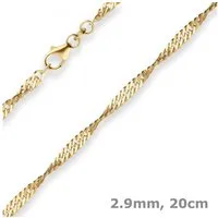 Schmuck Krone Goldarmband 2,9mm Armband Singapurkette aus 585 Gelbgold 20cm, Gold 585