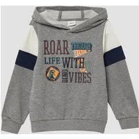 s.Oliver Sweatshirt Sweatshirt Hoodie mit Print und Kontrast-Details