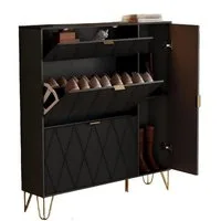 UEV Schuhschrank mit 4 Klappen schmal Schuhkipper Schuhregal (Packung, 105x24x120cm) verstellbare und herausnehmbare Trennwände für verschiedene Schuhtypen