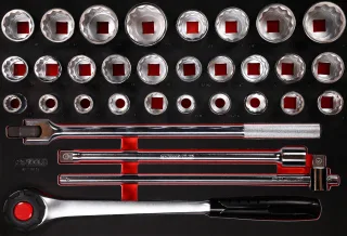 KS Tools 3-4'' Steckschlüssel-Satz in Schaumstoffeinlage, 32-tlg - 811.0032
