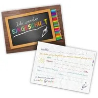 itenga Grußkarten itenga 12x Einladungskarten Schulanfang Einschulung A6