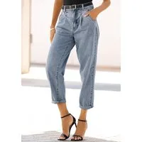 Buffalo Relax-fit-Jeans in modischem Crop-Design in High-Waist-Form mit Bundfalten, verkürzte Länge, Sommerhose