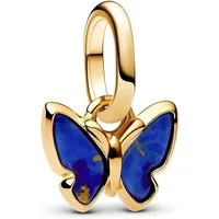 Pandora Charm-Einhänger 763825C01, Mini Charm-Anhänger Blauer Schmetterling Goldfarben