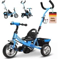 Spielwerk Dreirad-Kinderwagen, (1-tlg), Dreirad Sicherheitsgurt Schubstange Abnehmbar verstellbare Fußablage