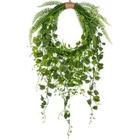 Kunstkranz Kranz mit Blättern, Creativ green, Höhe 90 cm, mit detailgetreuen Blatt- und Farnzweigen