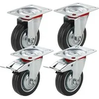 Baumarktic Schwerlastrolle 4x Schwerlastrollen bis 400 kg Transportrollen Rollen Möbelrollen, (4er Set)
