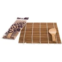 Reishunger Sushi-Roller - Sushi Rollmatte aus Bambus mit Löffel (24x24cm), (Set mit Sushi Rollmatte und Löffel 4-tlg)