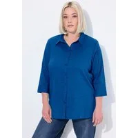 Ulla Popken Hemdbluse Bluse Bubble-Qualität Hemdkragen 3/4-Arm
