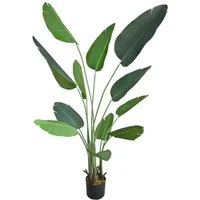 Kunstbaum Strelitzie Paradiesvogelblume Kunstpflanze Künstliche Pflanze 170 cm Strelitzie, Decovego, Höhe 170 cm