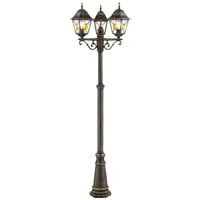 Brilliant Außen-Stehlampe Janel, ohne Leuchtmittel, 3 flammige Stehlampe - Außenstandleuchte - 220cm Höhe - E27 Fassung