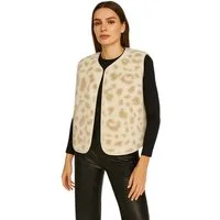 Worldclassca Fellimitatweste Worldclassca Teddy Weste Warm Kuschelig Leopard Optik Kurz Ärmellos Neue Kollektion - Stilvolle und gemütliche Mode für Damen