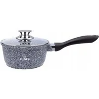 Zilner Kasserolle Schöner grauer Kasserolle 1.9L mit Steinbeschichtung, Durchmesser 18cm, Aluminiumguss (sehr hochwertig, 2-tlg., Zeitloses Design des Topfsets. Eine ideale Geschenkidee)