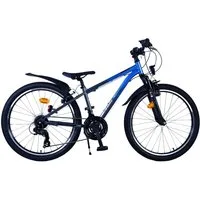 T&Y Trade Mountainbike 24 Zoll Kinder Jugend MTB Fahrrad Mountainbike Bike Rad Blau XC 22560, 21 Gang Shimano, Kettenschaltung, Federgabel, 21 Shimano Gang, Licht, Schutzbleche