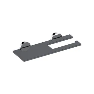 Keuco Edition 90 Toilettenpapierhalter 19073018000 offen, mit Glasablage, verchromt/Rauchglas