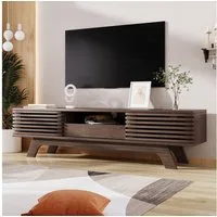 Odikalo TV-Schrank Lowboard Fernsehschrank mit Schublade (TV-Schrank mit einer Schublade und zwei Türen, TV-Möbel, TV-Panel, TV-Lowboard, TV-Schrank. Einzigartiges Design, Vintage-Holzfarbe)