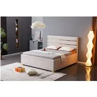 riess-ambiente Boxbett METROPOLITAN 180x200cm champagner - Samt, mit Lattenrost und Stauraum (Einzelartikel, 1-St), Doppelbett mit Bettkasten - ideal für glamouröse Gäste- & Schlafzimmer