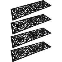 BURI Fußmatte 4x Gummi Stufenmatten Gussoptik 75x25cm Treppenschoner Treppenmatten