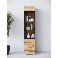 Home affaire Vitrine Vera, Glasvitrine, Höhe 130 cm, in verschiedenen Farbausführungen (1-St) LED-Beleuchtung, Türanschlag frei wählbar, stehend/hängend