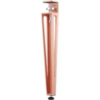 SO-TECH® Tischbein ColorLine in F-Form konisch zulaufend von 70 auf 40 mm, mit Klemmschraube (ohne Bohren) - rosa - Höhe 464 mm - 1x