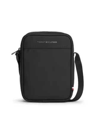 Tommy Hilfiger - Crossbody-Reportertasche mit Metall-Logo schwarz - Gr. - OS