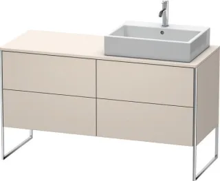 Duravit XSquare Konsolenwaschtischunterbau bodenstehend Taupe Supermatt 1400x548x778 mm - XS4923R838 XS4923R8383