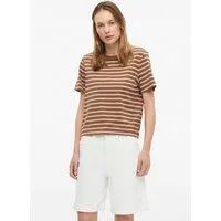 s.Oliver Kurzarmshirt T-Shirt Verkürztes T-Shirt mit Streifen