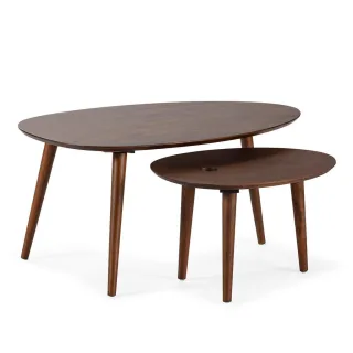 VS Venta-stock Couch-/Beistelltisch-Set, Wildeiche, Holz, 100x60x45 cm, Wohnzimmer, Wohnzimmertische, Couchtische