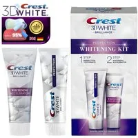 Crest Zahnbleaching-Kit 3D WHITE Brilliance Whitenig Kit, 75 ml Perfection Zahnpasta + 75 ml Aufhellungsbeschleuninger 2x 75ml
