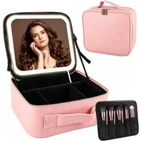 ibettertec Kosmetiktasche Make up Tasche mit LED Beleuchtung Licht, Kosmetikkoffer Tasche Damen, Schminkkoffer Geschenk für Frau, Koffer Verstauen für Reisen