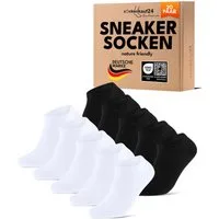 sockenkauf24 Sneakersocken Premium Sneaker Socken Herren & Damen mit Komfortbund ohne Gummidruck (20-Paar) atmungsaktive gekämmte Baumwolle, ohne Naht, Exclusive Line