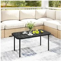 Outsunny Beistelltisch Rechteckig Kaffeetisch Outdoor (Gartentisch, 1-St., Outdoor-Couchtisch), Wetterfest und pflegeleicht