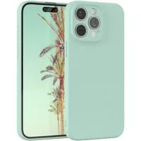 EAZY CASE Handyhülle für Apple iPhone 15 Pro Max Hülle Silikon 6,7 Zoll, Hülle Silikon kratzfest Smart Slimcover Bumper Case Etui Mint Grün