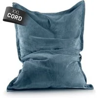Lumaland Sitzsack Sitzsack Indoor Cord 380l blau, kuscheliger Cord-Bezug - perfekt fürs moderne Zuhause