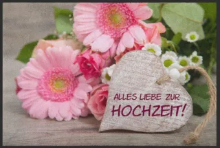 Fussmatte Hochzeit 4282 | Größe: 60 cm x 45 cm