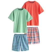 Next Pyjama Karierte kurze Schlafanzüge, 2er-Pack (4 tlg)
