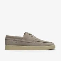 Clarks Clarks - Lockford Boat Grey Suede - Grau Schnürschuh