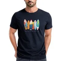 Neverless Print-Shirt Herren T-Shirt California Surfboards Surfing Motiv Printshirt mit Print
