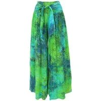 Guru-Shop Relaxhose Palazzohose mit breitem Bund, Wachsbatik.. alternative Bekleidung