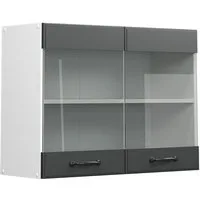 Vicco Glashängeschrank R-Line, Anthrazit Landhaus/Weiß, 80 cm (1-St)
