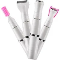 KINSI Körperrasierer 4-in-1 Elektrischer Enthaarer für Frauen,Rasierer & Epilierer, für Intimbereich, Achseln, Augenbrauen & Körper