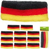 CEPEWA Stirnband Stirnband Deutschland 12er Set schwarz rot gold Fanartikel WM EM
