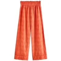 Next Palazzohose Bestickte Hose mit weitem Bein, Kurzgröße (1-tlg)
