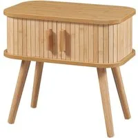 en.casa Nachttisch, »Nordkapp« mit 2 Türen 48 x 30 x 45 cm Holz Bambus