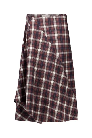 Studio Anneloes - Chrissie check skirt chestnut/espresso - Gr. - L