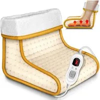 sinnlein Elektrofußwärmer Fußwärmer elektrisch Beige Fußheizung Fußsack elektronisch, 6 Temperaturstufen & Timer, Überhitzungsschutz & Abschaltautomatik