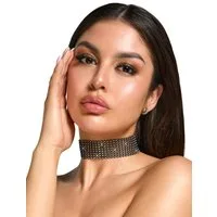 Cottelli Collection Choker Schillerndes Halsband mit Schmucksteinen (1-tlg), mit mehrfach verstellbarem Karabinerverschluss