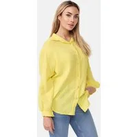 Worldclassca Hemdbluse Worldclassca Musselin Bluse Tunika Sommer Langarm Oberteil Einfarbig Neue Kollektion - Stilvolle und gemütliche Mode für Damen