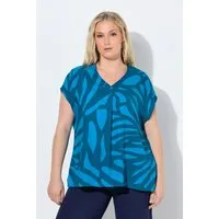 Ulla Popken Tunika Tunika Limetten Oversized V-Ausschnitt Halbarm